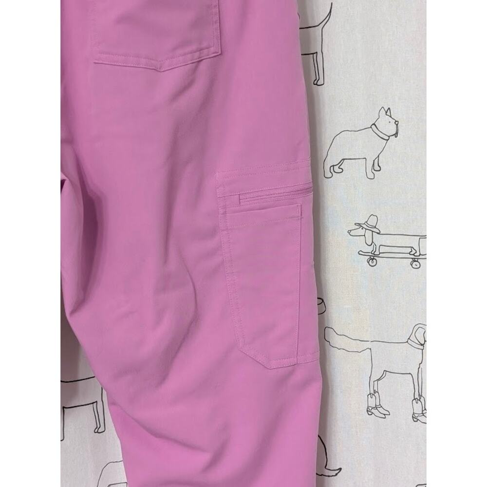 Figs Dowa Scrub Pants High-Rise Straight-Leg Pink Womens Large Uniform Medical - Picture 9 of 10